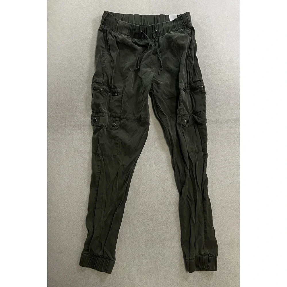 BANANA REPUBLIC Tencel Cargo Jogger Pants Pull On Lyocell Women's Size XS Green